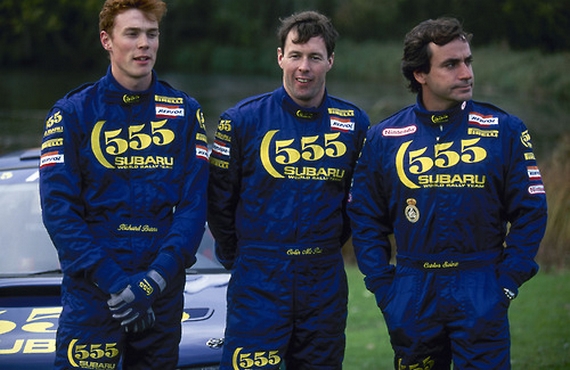 Richard Burns, Colin McRae and Carlos Sainz. Richard Burns, Colin McRae and Carlos Sainz.