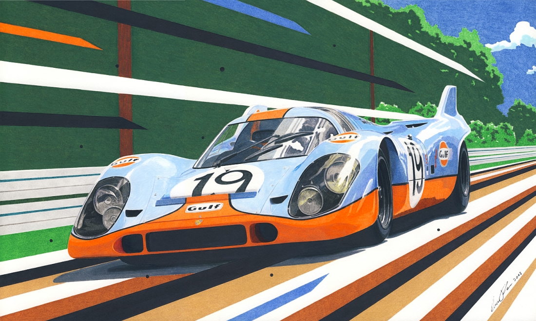 Epic artwork recreates moments in Porsche motorsport history