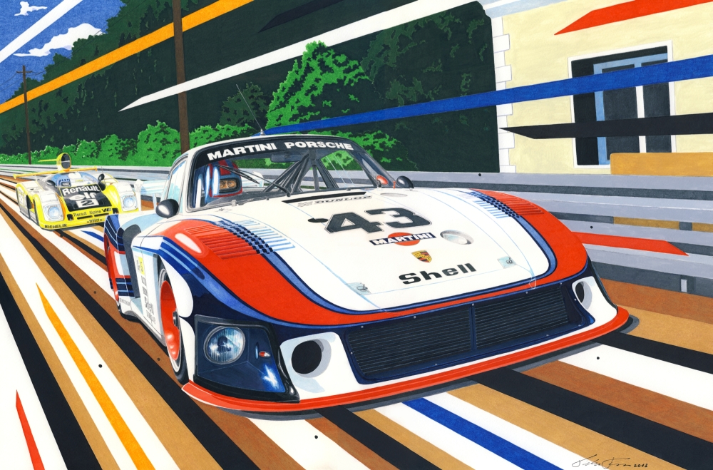 Epic artwork recreates moments in Porsche motorsport history