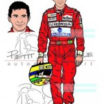 Drawing of Ayrton Senna