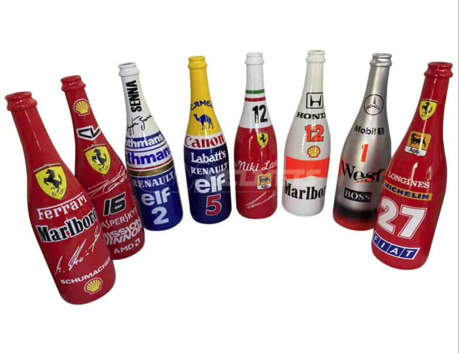 Commemorative Formula 1 Champagne Bottles Motorsport Retro